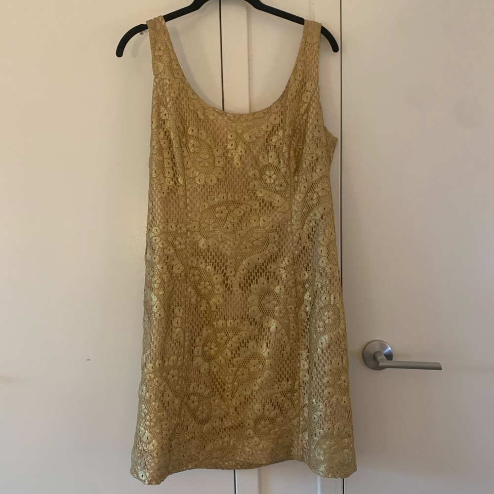 Lilly Pulitzer Formal Fun Gold Dress!